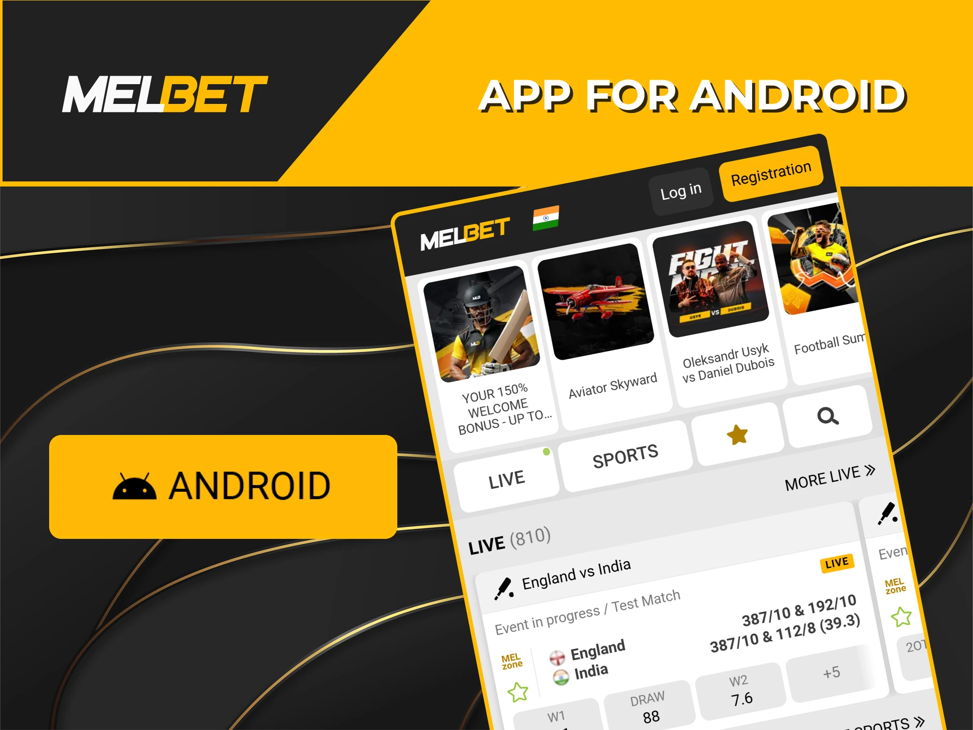 Melbet offers users an Android betting app.