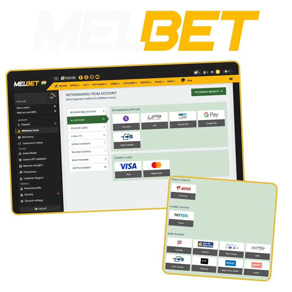 Familiarise yourself with fast withdrawals at Melbet Casino.