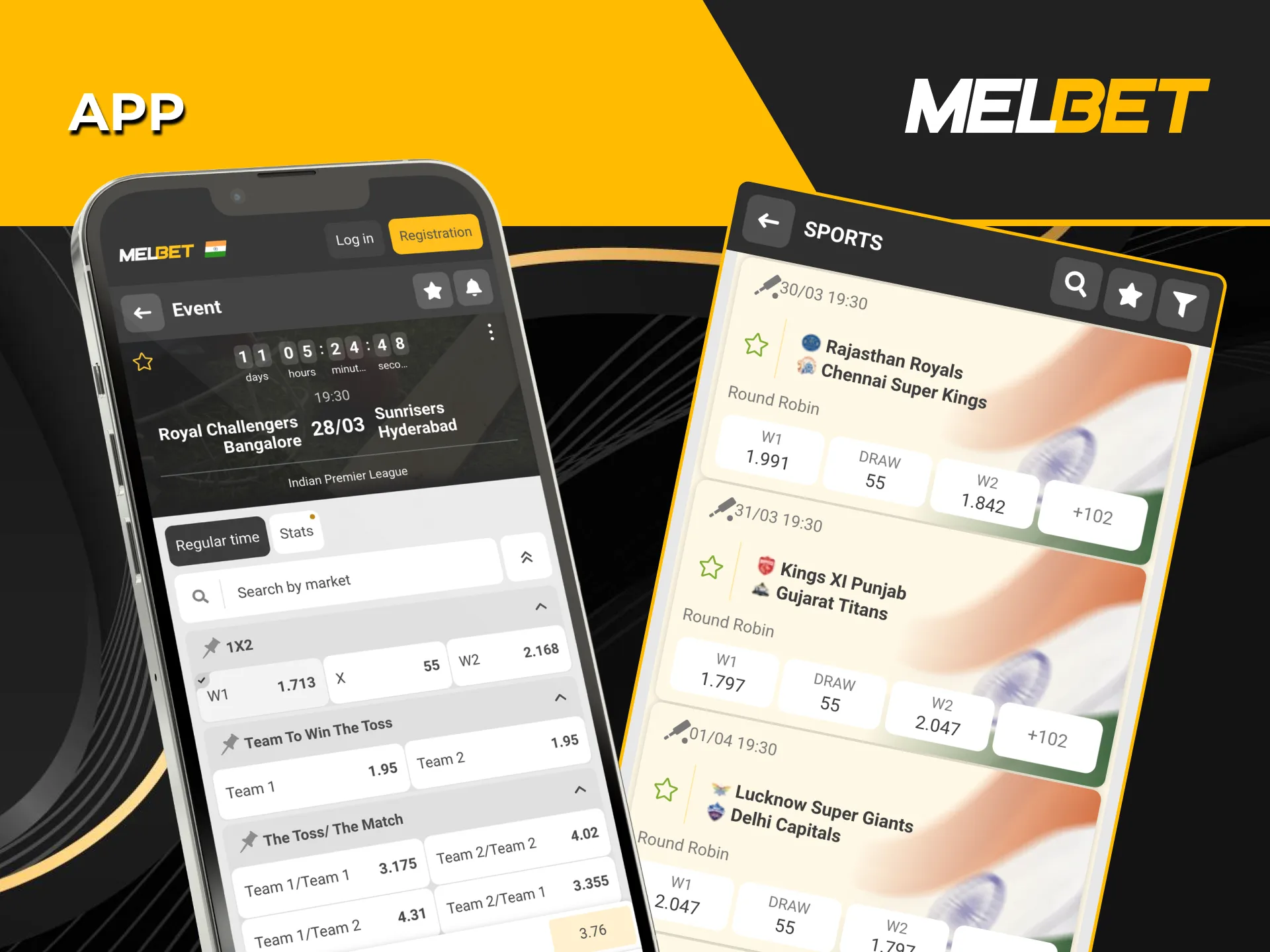 Place IPL bets easily through the Melbet app on iOS or Android.